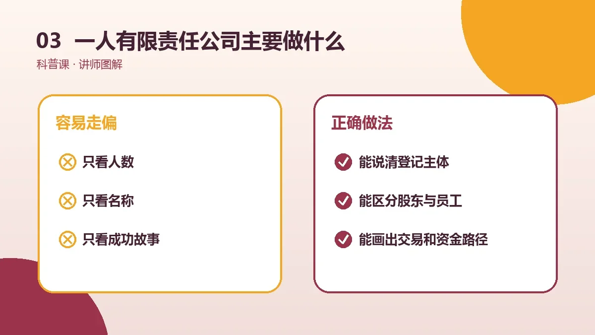 一人有限责任公司主要做什么?常见业务、客户和收入来源盘点实操检查图