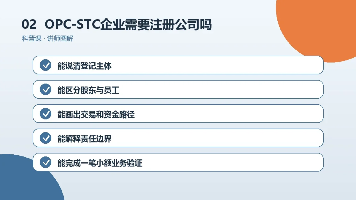 OPC-STC企业需要注册公司吗?经营模式与工商主体不要混淆操作路径图