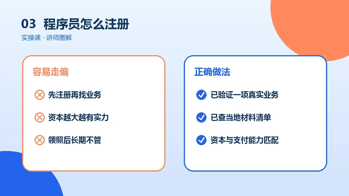 程序员怎么注册OPC一人公司?从核名到领照的完整流程实操检查图