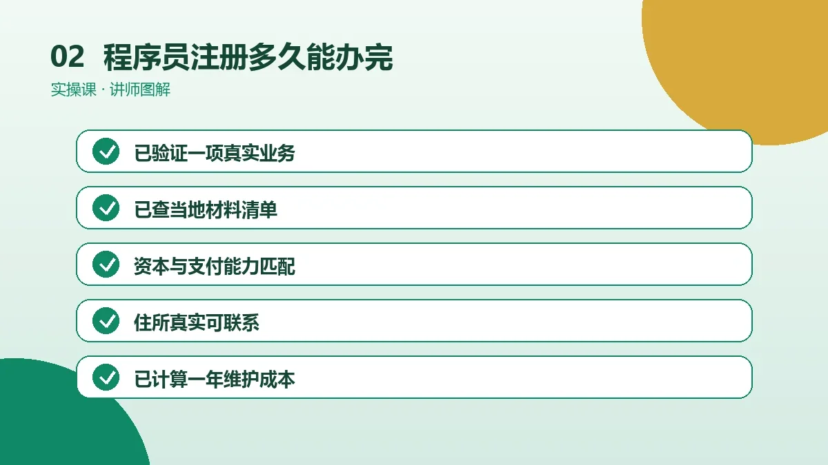 程序员注册OPC一人公司多久能办完?各环节时间与常见卡点操作路径图