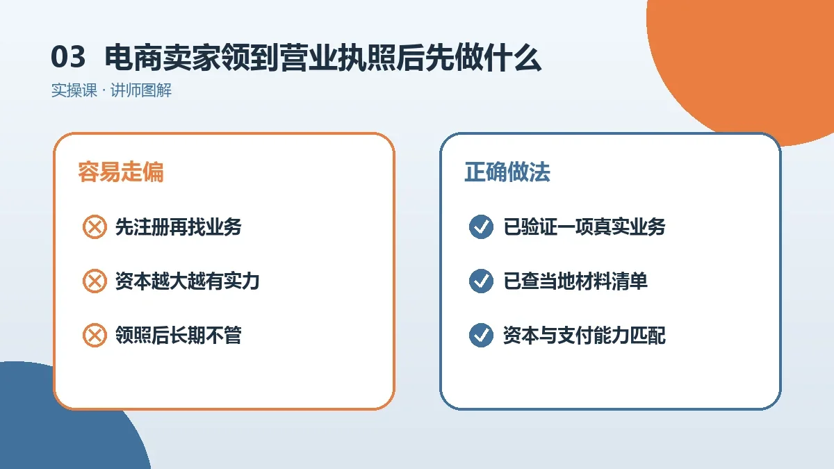 电商卖家领到营业执照后先做什么?刻章、开户和税务办理顺序实操检查图