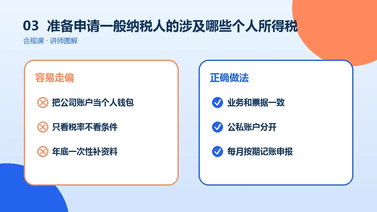 准备申请一般纳税人的OPC一人公司涉及哪些个人所得税?工资、劳务与分红情形分别看实操检查图