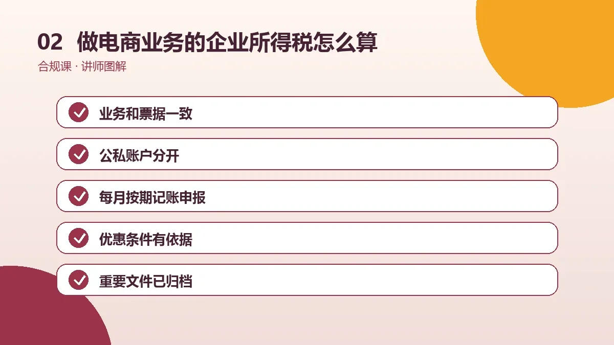 做电商业务的OPC一人公司的企业所得税怎么算?收入、成本与可扣除费用说明操作路径图