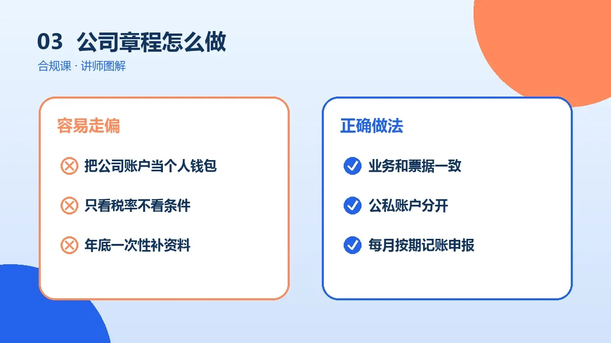 OPC一人公司的公司章程怎么做?合规要求与执行步骤实操检查图