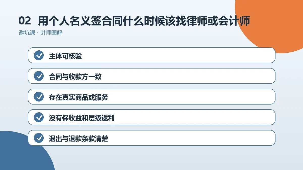 OPC一人公司用个人名义签合同什么时候该找律师或会计师?专业介入判断标准操作路径图