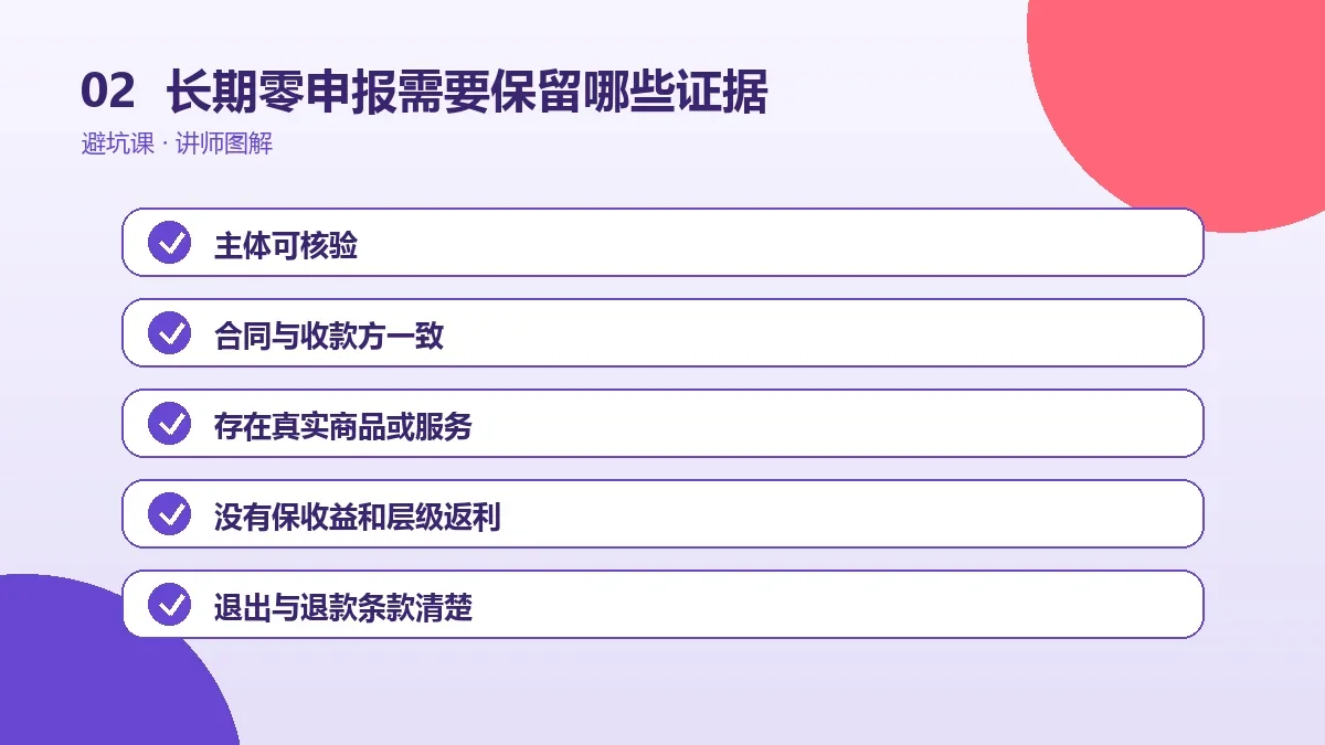 OPC一人公司长期零申报需要保留哪些证据?合同、流水与业务资料清单操作路径图