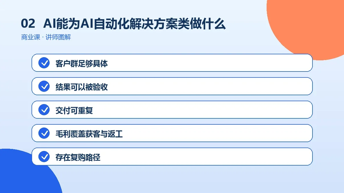 AI能为AI自动化解决方案类OPC一人公司做什么?提效场景与使用边界操作路径图