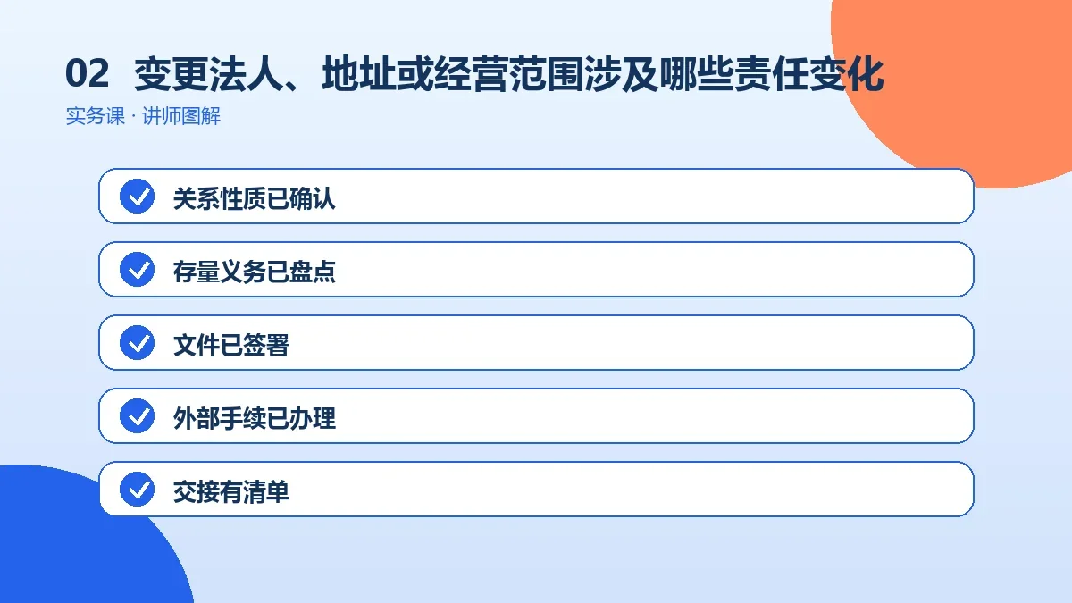 OPC一人公司变更法人、地址或经营范围涉及哪些责任变化?公司与个人边界说明操作路径图