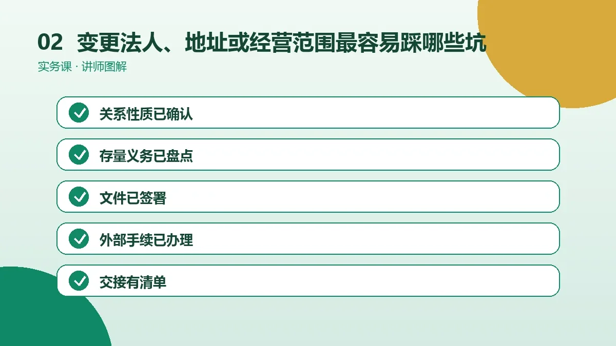 OPC一人公司变更法人、地址或经营范围最容易踩哪些坑?关键风险检查表操作路径图