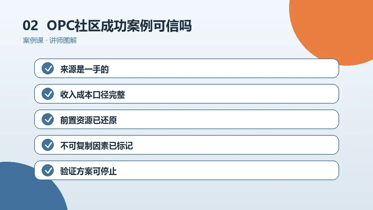 OPC社区成功案例可信吗?宣传材料的核验方法操作路径图
